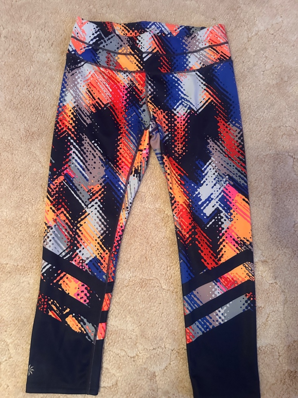 Athleta Multi-Color Geometric Print Leggings Small